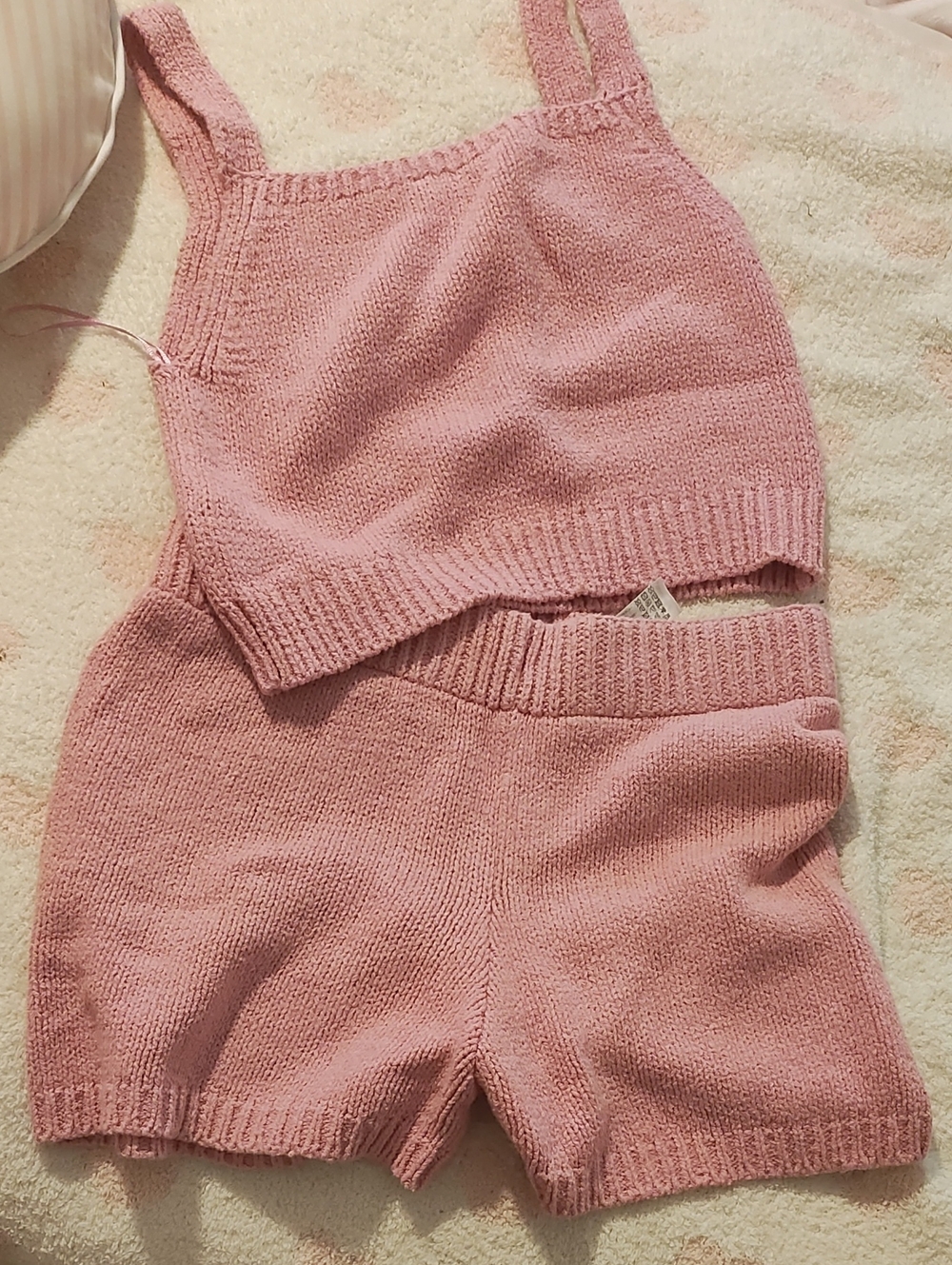 Zara Pink Knit Tank & Shorts Set